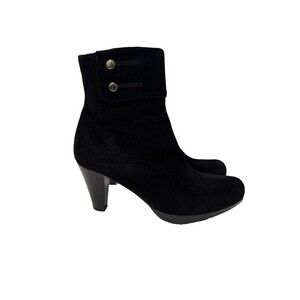 La Canadienne Black Suede Ankle Booties Women’s Size 7.5 Made in Canada